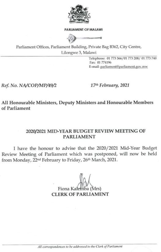 2020-2021 Mid-Term Budget Review Meeting Finally Commences On Monday ...