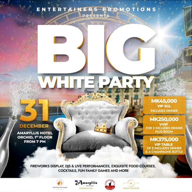 Amaryllis Hotel to Host Malawi’s ‘Biggest’ White Party on December 31