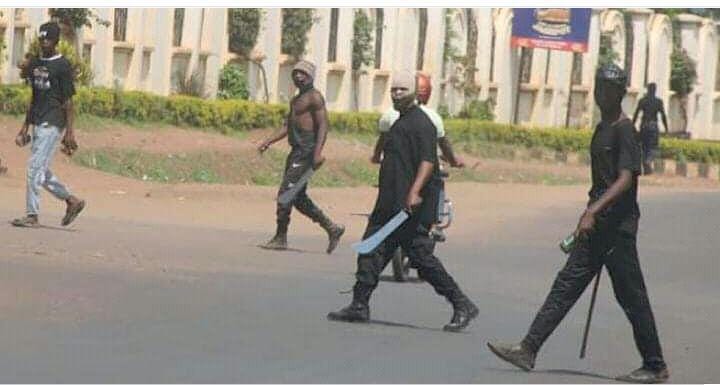 Thugs alleged to be MCP wing terrorizing the streets where opposition parties were supposed to assemble for demonstrations 